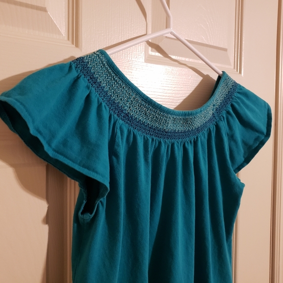 2/$20 Old Navy Flutter Sleeve Tshirt Teal Size Small - Picture 5 of 11
